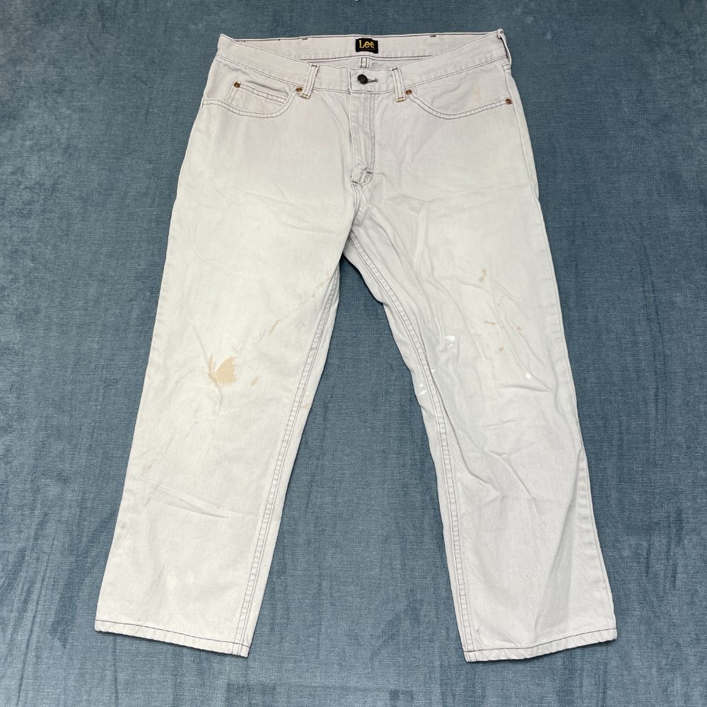Lee Jeans Mens 36x29 Gray Denim Cotton Non Stretch Regular Fit Straight Leg